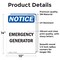 Signmission Emergency Generator, 10 in W x Rectangle, Vinyl Decal OS-2PACK-NS-D-1014-V-11856 - alternate 6